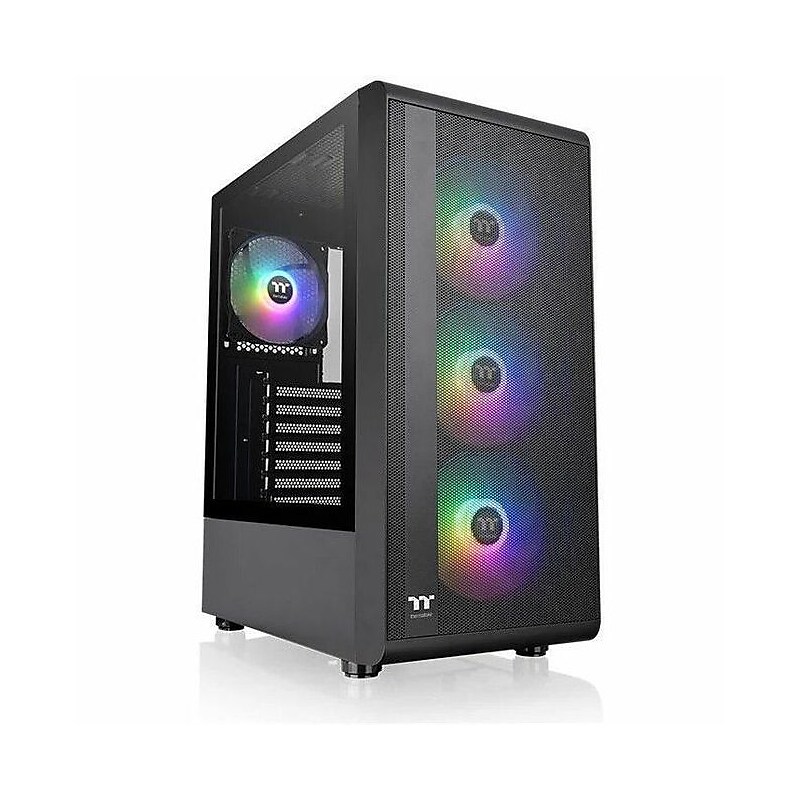 Thermaltake S200 Plus TG ARGB Mid Tower Gaming Computer Case, Black (CA-1X2-00M1WN-01) image 1
