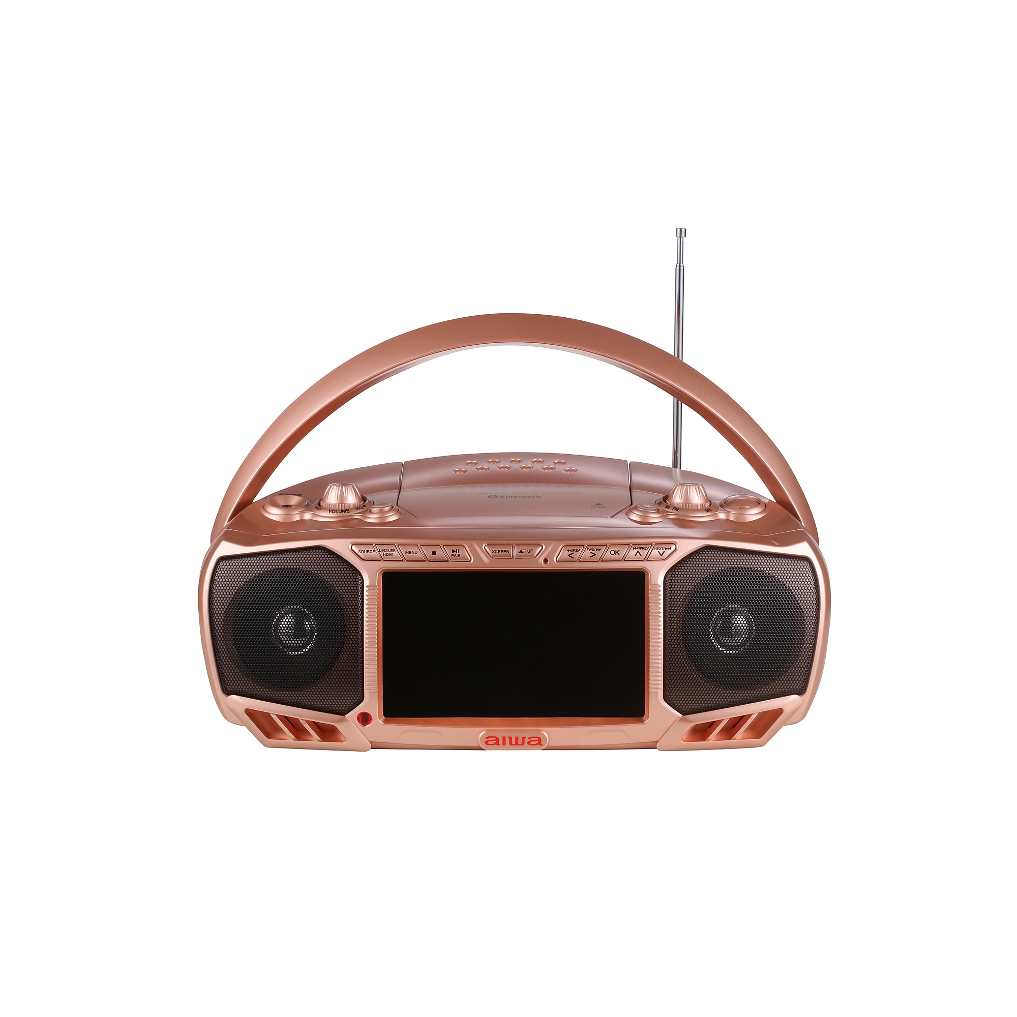 Aiwa Wireless Bluetooth Portable Media Boombox, Rose Gold (AI7001-RG-STK-2) Sansujyuku sansujyuku.com