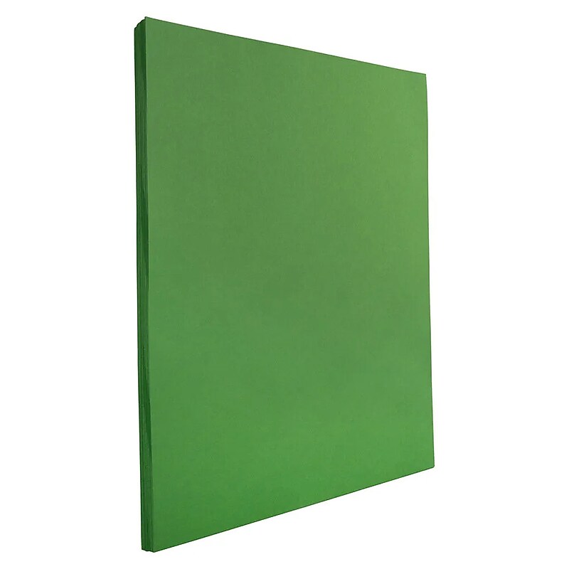 JAM Paper 30% Recycled Smooth Colored 8.5" x 11" Color Copy Paper, 32 lbs. Green, 50 Sheets/Pack (104083A) image 1