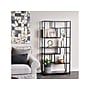 Household Essentials Jamestown 65" 6-Shelf Bookcase, Dark Brown Walnut/Black Laminate/Steel (8140-1)~#|#~32BA609A-8E93-4128-808A258EB151A24F_sc7