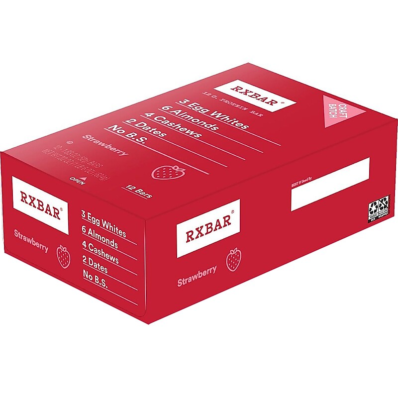RX Bar Gluten Free Strawberry Protein Bar, 1.83 oz., 12 Bars/Box (1-93908-00580) image 1