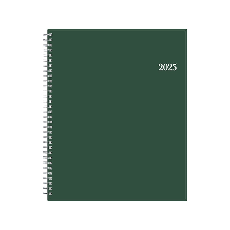 2025 Blue Sky 8.5" x 11" Weekly & Monthly Appointment Book, Plastic Cover, Deep Forest Green (147963) image 1