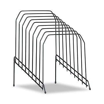 Universal Wire Tiered File Sorter, 8 Sections, Letter to Legal Size Files, 8" x 10.5" x 12.5", Black (UNV20070)