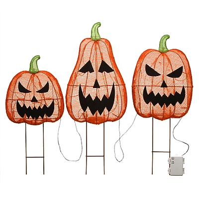 National Tree Company 26" Pre-Lit Jack-O-Lantern Garden Stakes
