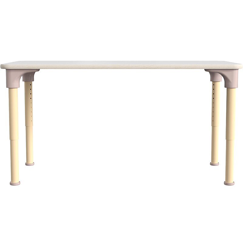 Flash Furniture Bright Beginnings Hercules Rectangular Table, 47" x 24", Height Adjustable, White/Beech (MK-ME088026-GG) image 1