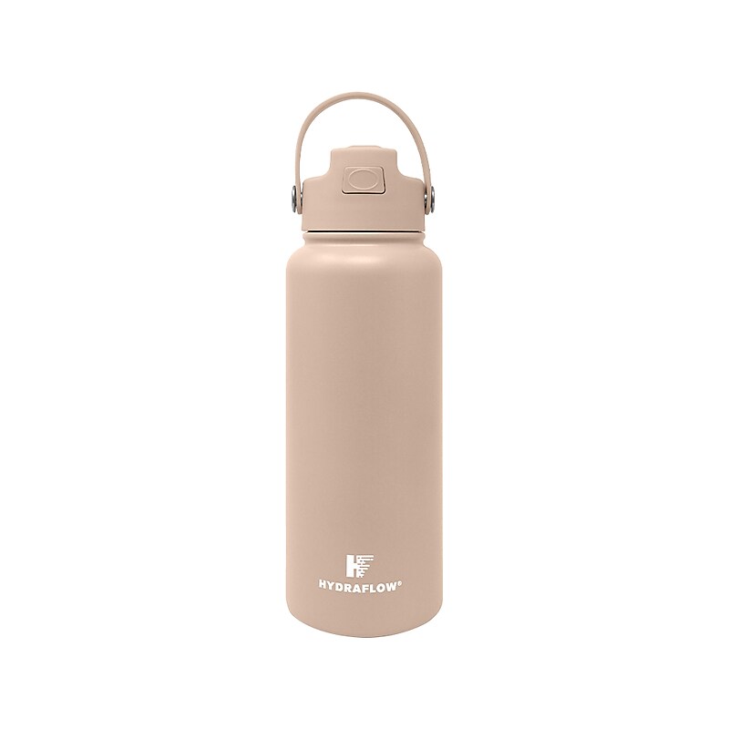 HYDRAFLOW Neutral Hybrid Stainless Steel Vacuum Insulated Flip Straw Bottle, 34 oz., Clay (213294) image 1