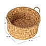 Household Essentials Round Handwoven Water Hyacinth and Seagrass Basket with Handles, Natural (HE1189)~#|#~32E3D3F7-53CA-4F92-AF4BE71411DDB2C5_sc7