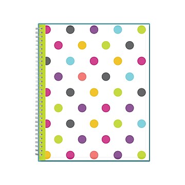 2023-2024 Blue Sky Dots 8.5" x 11" Academic Weekly & Monthly Teacher Planner, Plastic Cover, Multicolor (100330-A24)