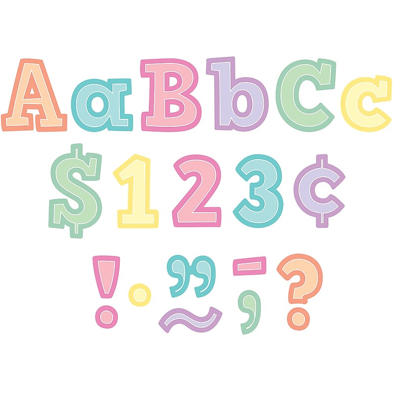 Teacher Created Resources Pastel Pop Bold Block 4" Letters and Numbers, 230/Pack, 2 Packs/Bundle (TCR8435-2) image 1