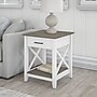 Bush Furniture Key West 20" x 20" End Table, Shiplap Gray/Pure White (KWT120G2W-03)~#|#~32F23786-B7AF-4241-8BFB2FBBE4EFA4FA_sc7