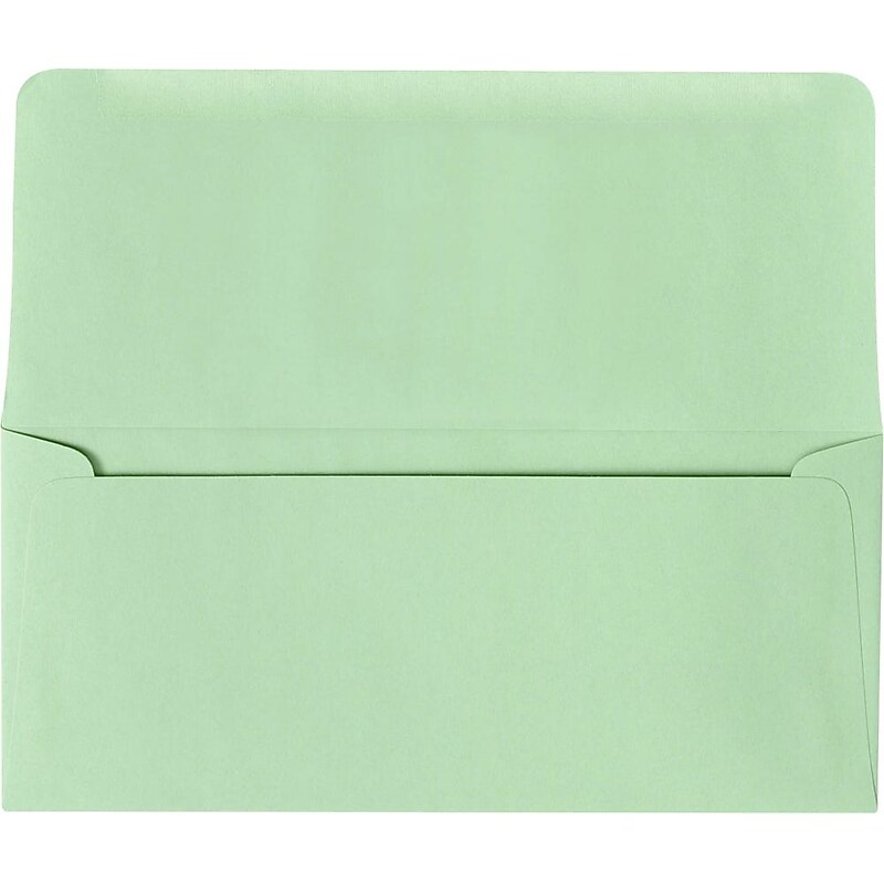 JAM Paper #9 Booklet Envelope 3 7/8" x 8 7/8", Pastel Green, 50/Pack (R2175-50) image 1
