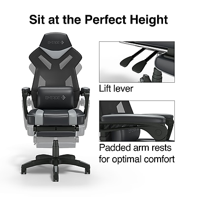 Staples Emerge Vomax Bonded Leather Ergonomic Gaming Chair - Thumbnail 4