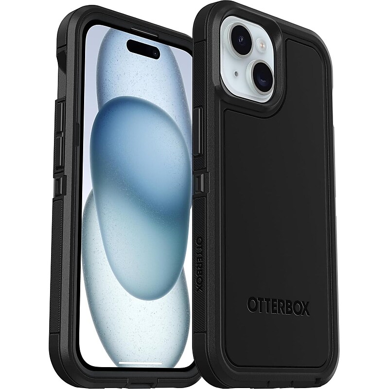 OtterBox Defender XT MagSafe Rugged Case for iPhone 15/14/13, Shock Absorbing, Black (77-92972) image 1