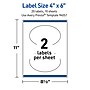 Avery Oval Laser Multipurpose Labels, 4" x 6", White, 20/Pack (19479399192)~#|#~330A609F-2CC6-4688-A36ACBCB72C84D4B_sc7