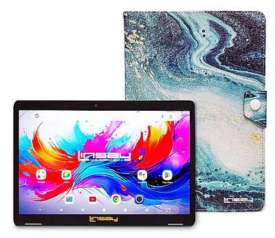 LINSAY F10 Series 10.1″ Tablet, Wi-Fi, Octa Core, 256GB eMMC, Android 15, Ocean Marble Case (F10IPGCMOCPLUS) Sansujyuku sansujyuku.com