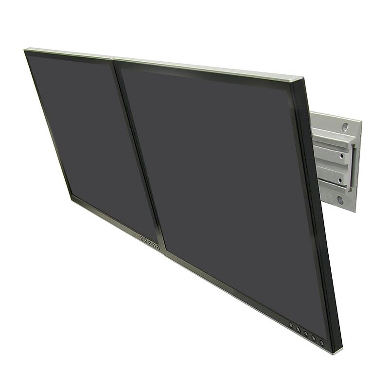 Ergotron Neo-Flex Adjustable Dual Monitor Arm & Wall Mount, Up to 24" Monitor, Light Gray (28-514-800) image 1