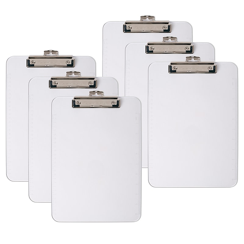 Charles Leonard Plastic Clipboard, Letter Size, Clear, 6 Pack (CHL89710-6) image 1