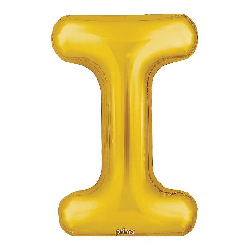 Party City (Air-Filled) 16" "I" Foil Balloon, Gold, 2/Pack (AM60050222-19) image 1