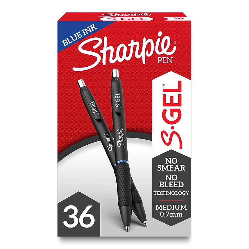 Sharpie S-Gel Retractable Gel Pen, Medium Point, Blue Ink, 36/Pack (2096176) image 1
