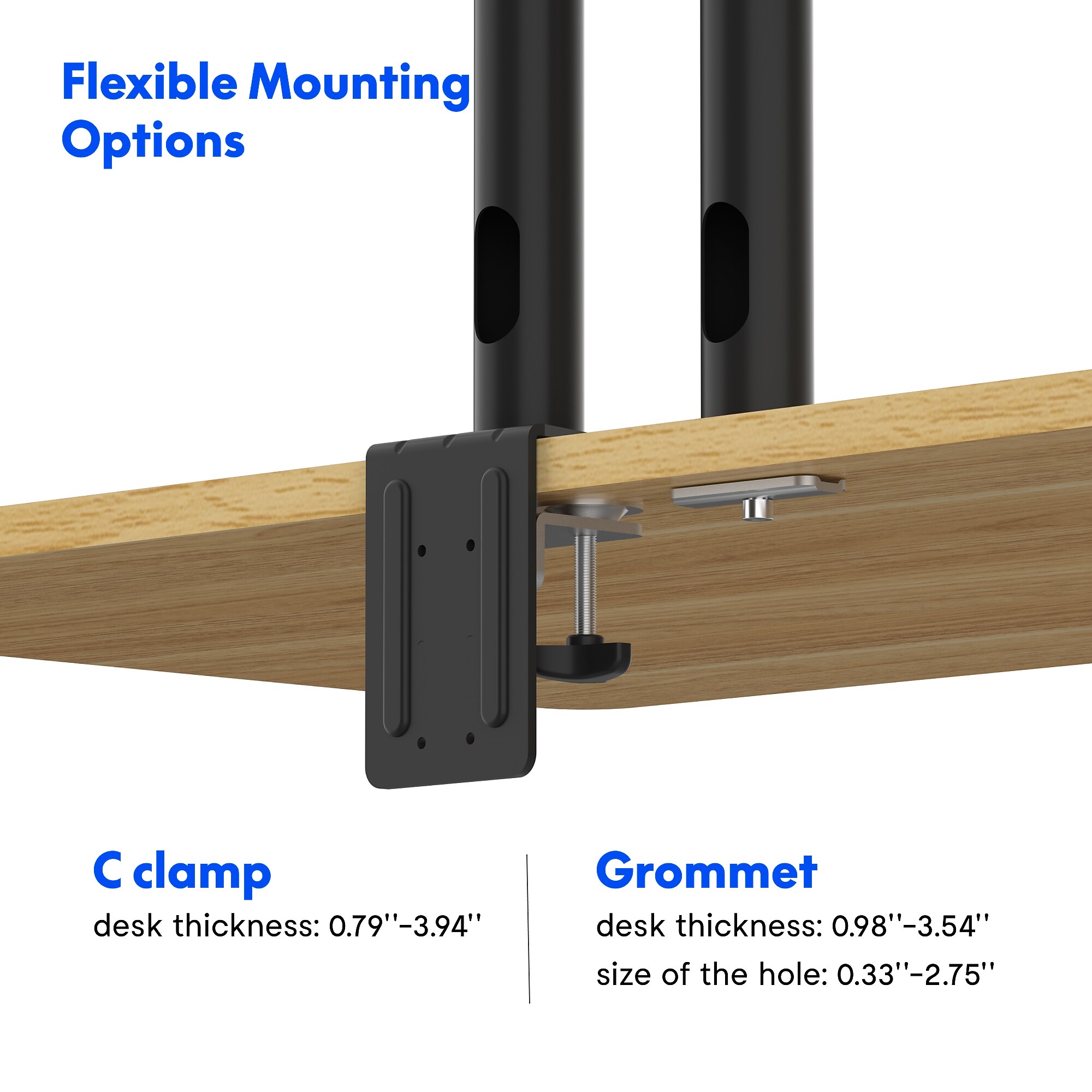 FlexiSpot Adjustable Dual Monitor Arm Mount for Sit-Stand Riser, Up To 30″ Monitor, Black (D1D-E) Sansujyuku sansujyuku.com