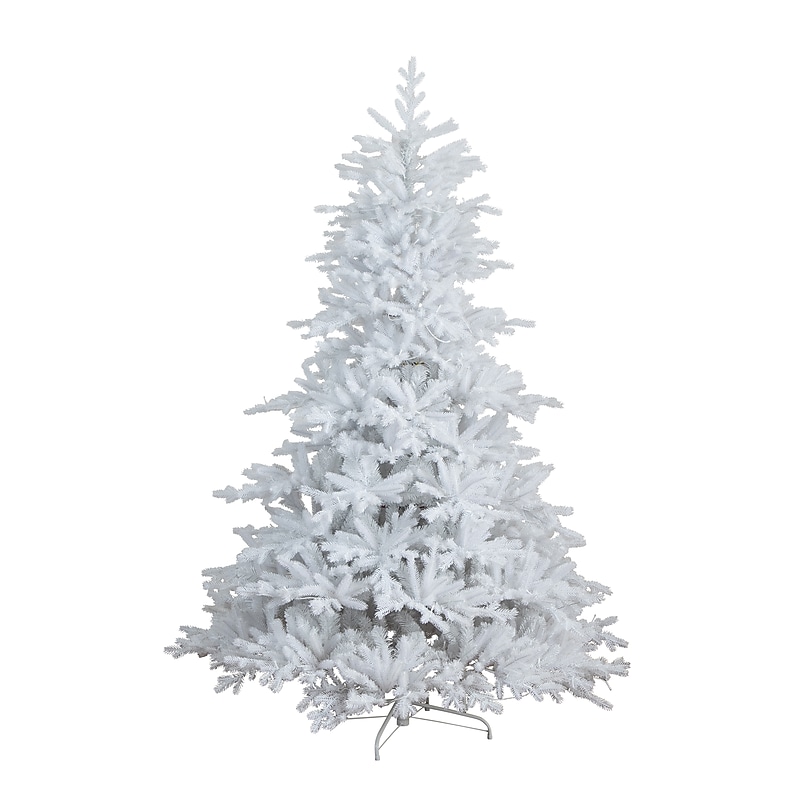 Nearly Natural 7' Pre-Lit Artificial White California Spruce Christmas Tree with 440 Color Changing LED Lights (T4802) image 1
