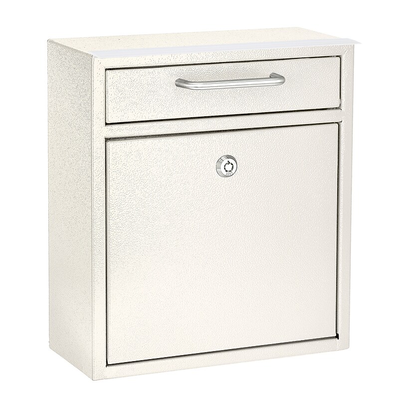 AdirOffice Wall-Mounted Steel Key Lock Drop Box Interoffice Mailbox, White (631-05-WHI) image 1