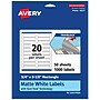 Avery TrueBlock Laser/Inkjet Rectangle Multipurpose Labels, 0.75" x 3.5", White, 1000/Box (94217)~#|#~3320E622-544F-4943-AA68303AE77B3613_sc7