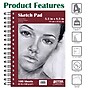 Better Office 5.5" x 8.5" Spiral Bound Drawing Sketch Pad, 100 Sheets/Pad, 4 Pads/Pack (01301)~#|#~3323924F-4659-4AF7-811181BD0737A629_sc7