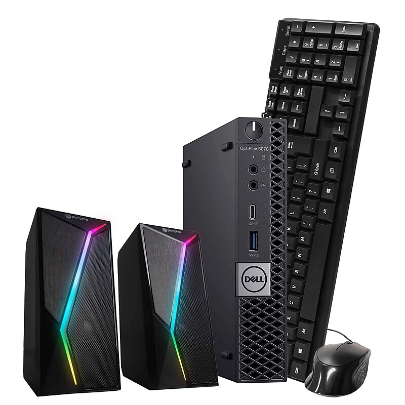 Dell OptiPlex Refurbished Micro Computer, Intel i7-9700T, 8GB RAM, 250GB SSD, Windows 11 Pro, Keyboard, Mouse image 1