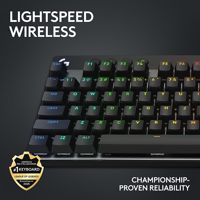 Logitech PRO X TKL LIGHTSPEED Wireless Ergonomic Gaming Keyboard