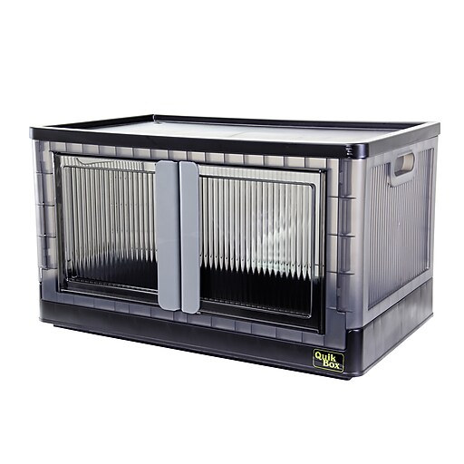 Dbest Quik Box Premium Large Stackable Folding Plastic Storage Bin