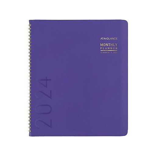 2024 ATAGLANCE Contemporary 9" x 11" Monthly Planner, Purple (70250X