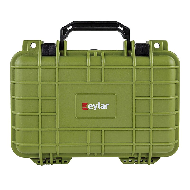 Eylar Compact Waterproof & Shockproof Hard Case with Foam Insert for Camera & Gear, Green (SA00010-GRN) image 1
