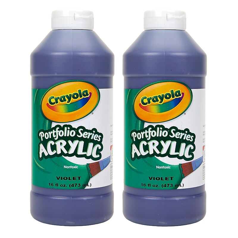 Crayola Portfolio Series Acrylic Paint, 16 oz., Violet, 2/Pack (BIN204016186-2) image 1