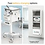 Mount-It! Powered Medical Cart with 2 Lockable Drawers, Power Kit, Monitor Arm, Scanner & Wipes Holders, White/Gray (MI-16066)~#|#~333A91BF-7BE9-44DF-9E0DF28BAECA4EB7_sc7