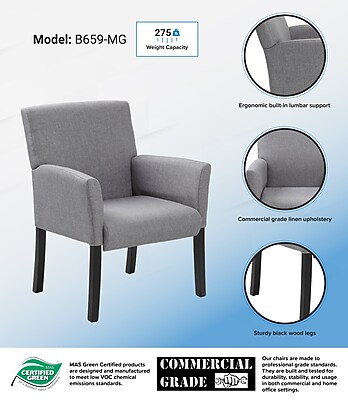 Boss Contemporary Fabric Guest Chair (B659-MG) Sansujyuku sansujyuku.com