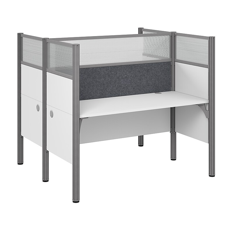 Bush Business Furniture Pro-Biz 55.39"H x 62.52"W 2 Person Back to Back Cubicle Panel Workstation, White (100870DG-17) image 1