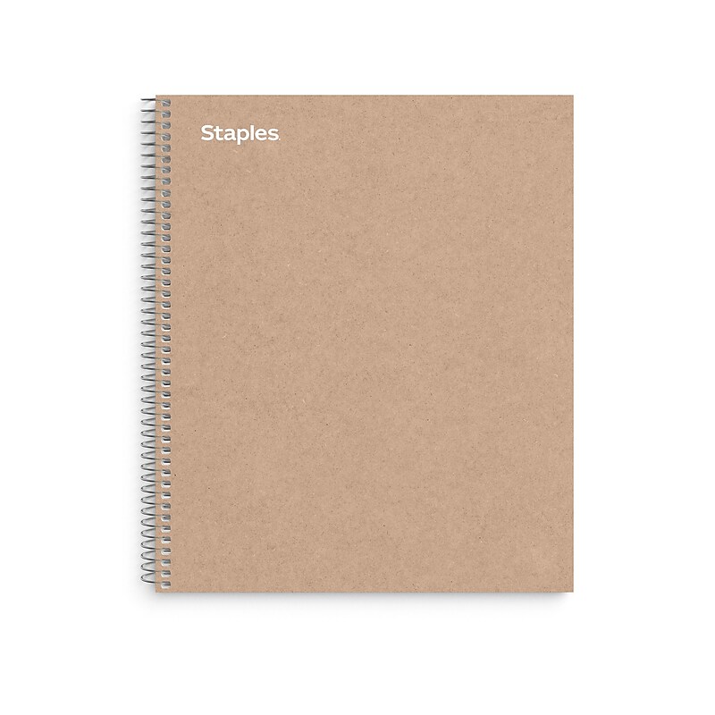 Staples Premium 1-Subject Notebook, 8.5" x 11", College Ruled, 100 Sheets, Brown (TR52121) image 1