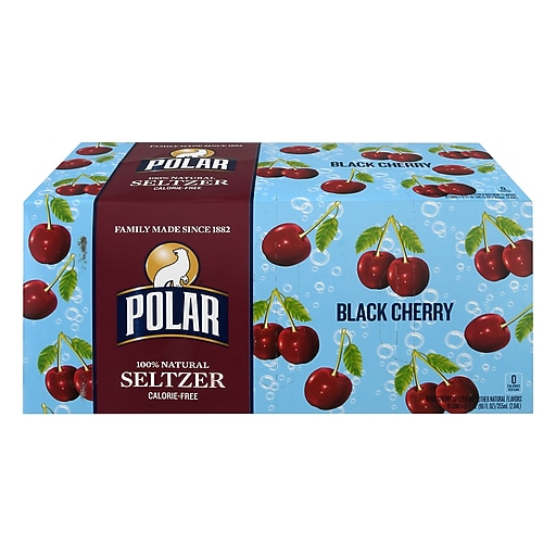 Polar Black Cherry Seltzer Water, 12 fl. oz., 24/Carton (1000228) Staples