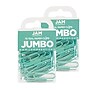 JAM Paper Jumbo Paper Clips, 2" Capacity, Teal, 75 Clips/Pack, 2/Pack (21832065a)~#|#~334FF0D6-444C-4755-87FAFA6F7DE29DEC_sc7