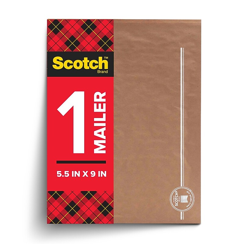 Scotch Curbside Recyclable Padded Mailer, 6" x 9", Tan (CR-0-1) image 1
