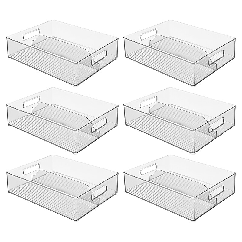 iDESIGN Small Stackable Plastic Storage Bin, Clear, 6/Pack (29312M6) image 1
