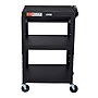 Luxor LEADER 3-Shelf Adjustable Media Utility Cart with Pullout Tray, Black (UCMT1KB)~#|#~3356F53E-52C0-4B4E-947B5C8EA918C534_sc7