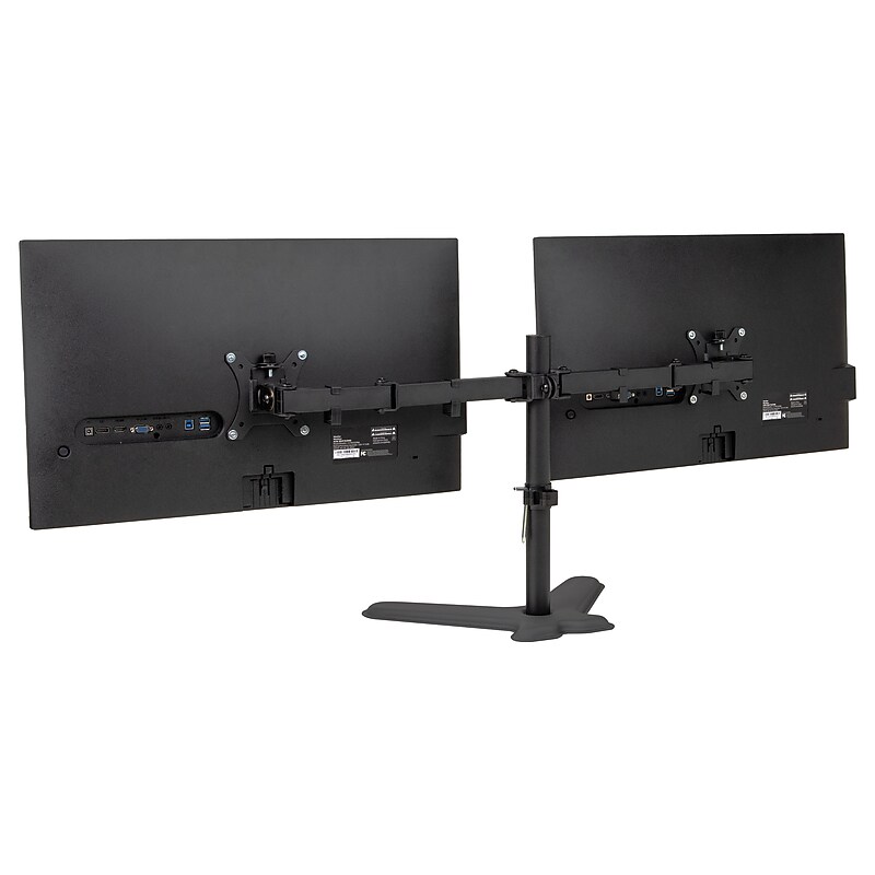 Mind Reader Freestanding Dual Monitor Desk Mount, Black (DARB-BLK) image 1