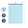 Roaring Spring Paper Products Enviroshades Notepad, 8.5" x 11.75", Wide Ruled, Blue, 50 Sheets/Pad, 3 Pads/Pack (74123)~#|#~3359EB57-1EBD-4C89-9EE86518A4A0FDC9_sc7