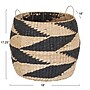 Household Essentials Zig Zag Large Cattail/Paper Storage Basket, Natural/Black (ML-6704)~#|#~335B83E1-DF0C-48B2-B4D3DDADE05858E7_sc7