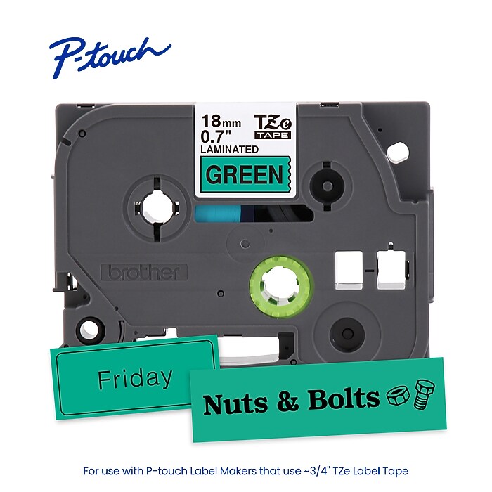 Brother P-touch Laminated Label Tape, 3/4