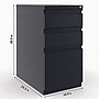 Staples Heavy Duty 3 Drawer Vertical File Cabinet, Letter Size Documents, Mobile, 23.1" D x 14.9" W x 28.3" H, Black~#|#~335F7390-B774-4AEE-A46368BF5CC8A624_sc7