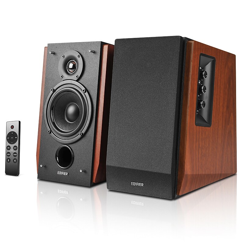 Edifier 66-Watt Continuous-Power Amplified Bluetooth 2.0 Bookshelf Speaker System, 2-Count (R1700BTS) image 1