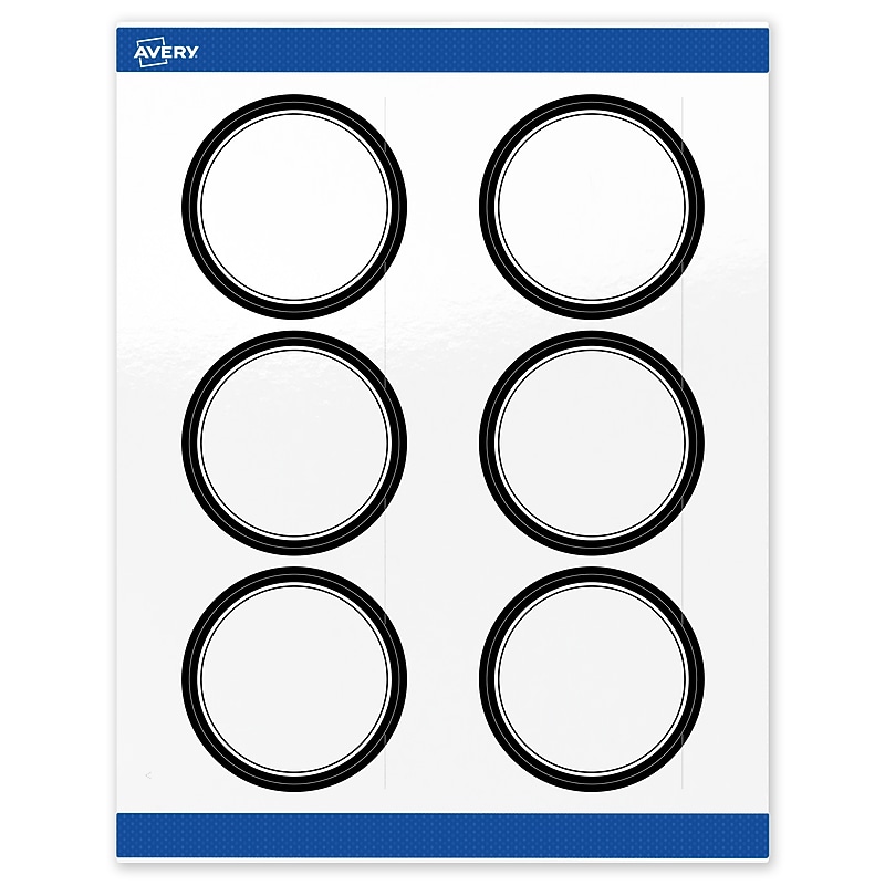 Avery Laser/Inkjet Circle Multipurpose Labels, 3" Dia., White, 60/Pack (S00-DM1) image 1